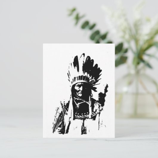 Black & White Geronimo Postkarte (Stehend Vorderseite)