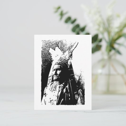 Black & White Geronimo Postkarte (Stehend Vorderseite)