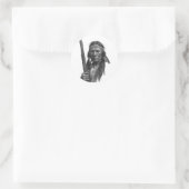 Black & White Geronimo Runder Aufkleber (Tasche)