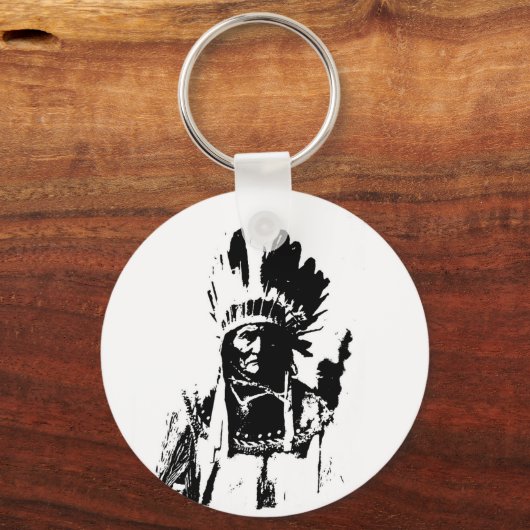 Black & White Geronimo Schlüsselanhänger (Vorderseite)
