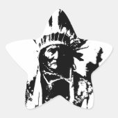Black & White Geronimo Stern-Aufkleber (Vorderseite)