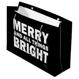 Black & White Gift Bag | Merry & All Things Bright Große Geschenktüte