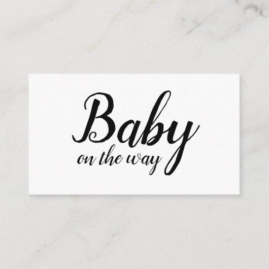 Black & White Gift Registry Card in modernem Scrip Begleitkarte (Rückseite)