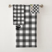 BLACK & WHITE GINGHAM BADHANDTUCH SET (Insitu)