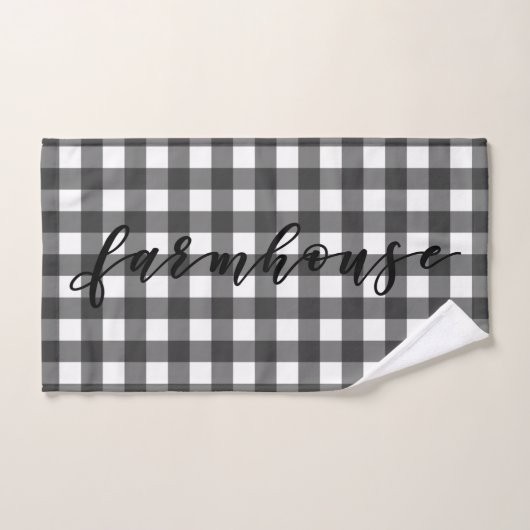 BLACK & WHITE GINGHAM BADHANDTUCH SET (Handtuch)