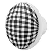 Black & White Gingham Keramikknauf (Rechts)