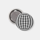 Black & White Gingham Magnet (Vorderseite/Rückseite)