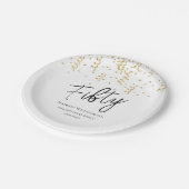 Black, White & Gold 50, 50. Geburtstagsparty Pappteller (Schrägansicht)