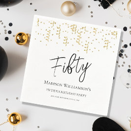 Black, White & Gold 50, 50. Geburtstagsparty Serviette