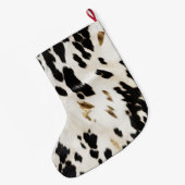 Black White Gold Cowhide Christmas Großer Weihnachtsstrumpf