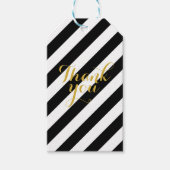 Black & White Gold Dank Geschenketiketten Geschenkanhänger (Vorderseite)