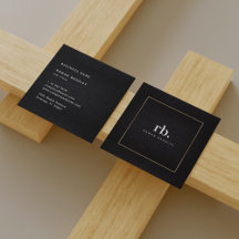 Black White Gold Fabric Effect Elegant Monogram