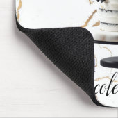 Black & White Gold Floral Tier Cake Brautparty Mousepad (Ecke)