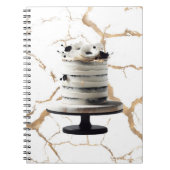 Black & White Gold Floral Tier Cake Brautparty Notizblock (Vorderseite)