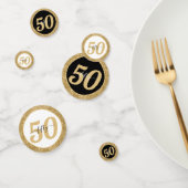 Black & White Gold Glitzer 50 50. Geburtstag Konfetti (Gruppe)