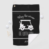 Black & White Golf Course Zitat Moderner Golfplatz Golfhandtuch (Insitu)