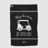 Black & White Golf Course Zitat Moderner Golfplatz Golfhandtuch (Vorderseite)
