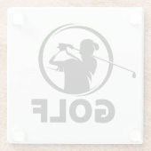 Black & White Golf Swing Silhouette Glasuntersetzer (Rückseite)
