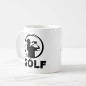 Black & White Golf Swing Silhouette Kaffeetasse (Vorderseite Links)