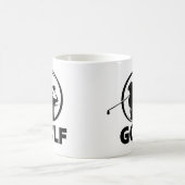 Black & White Golf Swing Silhouette Kaffeetasse (Mittel)