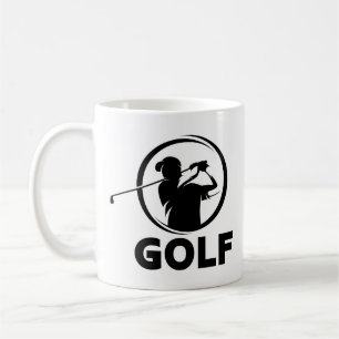 Black & White Golf Swing Silhouette Kaffeetasse