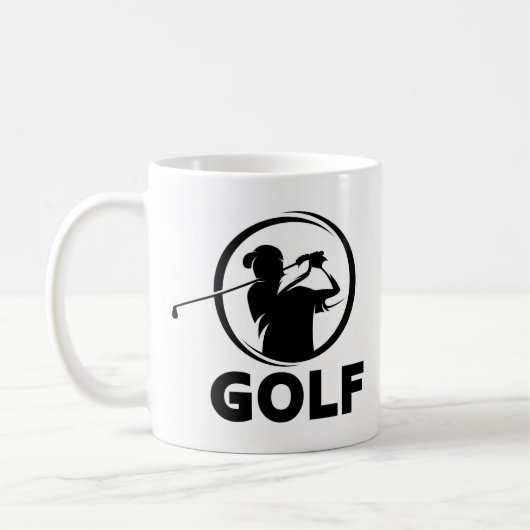 Black & White Golf Swing Silhouette Kaffeetasse (Links)