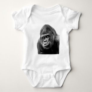 Black White Gorilla Baby Strampler