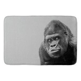 Black White Gorilla Badematte