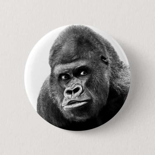 Black White Gorilla Button (Vorderseite)