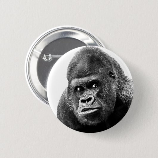Black White Gorilla Button (Vorne & Hinten)