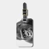 Black White Gorilla Gepäckanhänger (Vorderseite vertikal)
