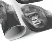 Black White Gorilla Geschenkpapier (Rolleneckpunkt)