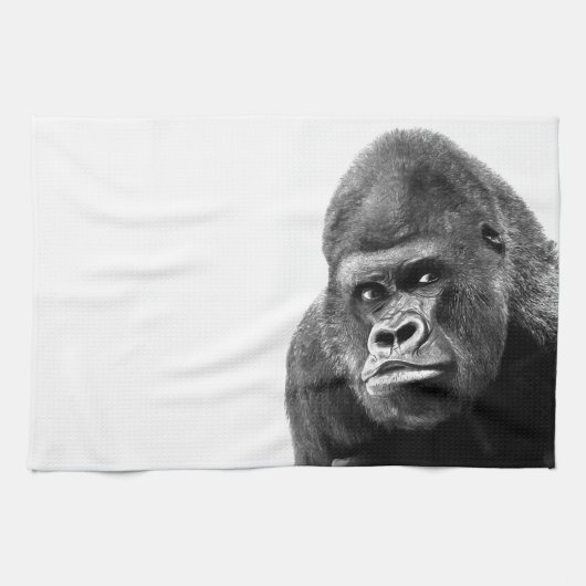 Black White Gorilla Geschirrtuch (Horizontal)
