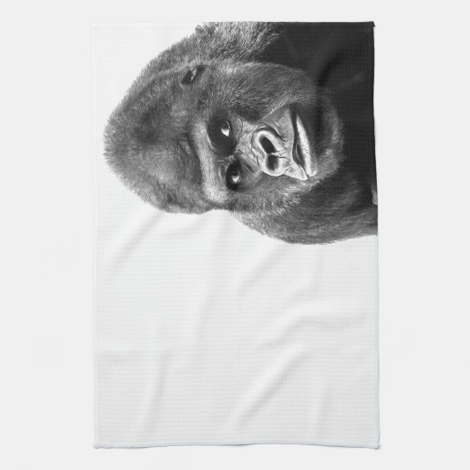 Black White Gorilla Geschirrtuch (Vertikal)