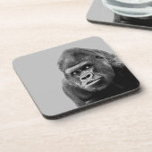 Black White Gorilla Getränkeuntersetzer (Linke Seite)