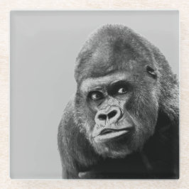 Black White Gorilla Glasuntersetzer