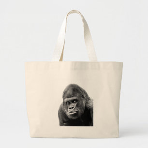 Black White Gorilla Jumbo Stoffbeutel