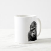 Black White Gorilla Kaffeetasse (VorderseiteRechts)