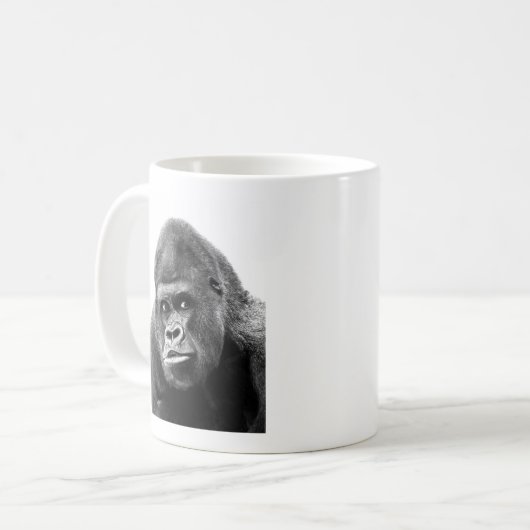 Black White Gorilla Kaffeetasse (Vorderseite Links)