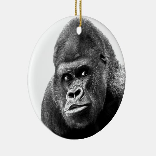 Black White Gorilla Keramik Ornament (Rechts)