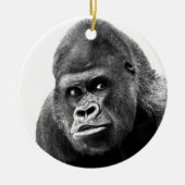 Black White Gorilla Keramik Ornament (Vorne)