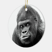 Black White Gorilla Keramik Ornament (Links)
