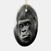 Black White Gorilla Keramik Ornament (Rechts)