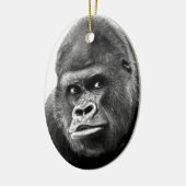 Black White Gorilla Keramik Ornament (Links)