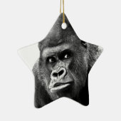 Black White Gorilla Keramik Ornament (Rechts)
