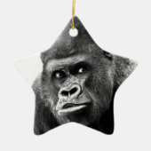 Black White Gorilla Keramik Ornament (Vorne)