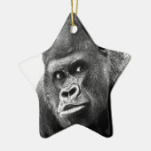 Black White Gorilla Keramik Ornament (Links)