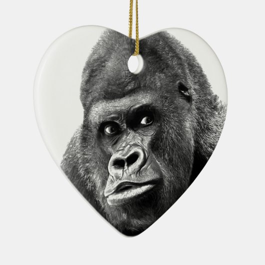 Black White Gorilla Keramikornament (Rechts)