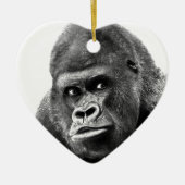 Black White Gorilla Keramikornament (Vorne)
