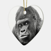 Black White Gorilla Keramikornament (Links)